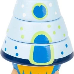 Small Foot Company Small Foot Stapelraket Space Hout Junior 15 Cm 5-delig
