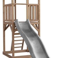 AXI Beach Tower Speeltoestel In Bruin - Speeltoren Met Zandbak En Grijze Glijbaan - FSC Hout - Speelhuis Op Palen Voor De Tuin -Duurzamer-speelgoed Winkel 528x840