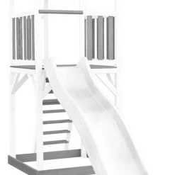 AXI Beach Tower Speeltoestel In Grijs/Wit - Speeltoren Met Zandbak En Witte Glijbaan - FSC Hout - Speelhuis Op Palen Voor De Tuin -Duurzamer-speelgoed Winkel 528x840 3