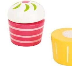 SFC Toys Houten Speelgoed Eten En Drinken - Cupcakes - FSC - Houten Speelgoed Vanaf 3 Jaar