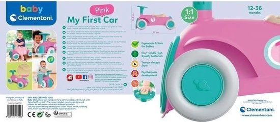 Baby Clementoni - Mijn Eerste Loopauto Roze, Ride On Speelgoedauto, Rijspeelgoed 14 Baby Clementoni - Mijn Eerste Loopauto Roze, Ride On Speelgoedauto, Rijspeelgoed - Afbeelding 14