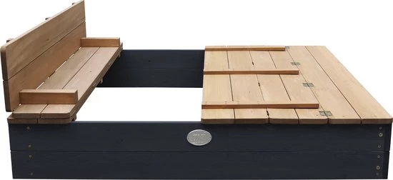 AXI Ella XL Houten Zandbak In Antraciet/Bruin- Met Zitbankjes En Deksel - FSC Hout - 120x120x20cm - Zandbak Voor Kinderen 18 AXI Ella XL Houten Zandbak In Antraciet/Bruin- Met Zitbankjes En Deksel - FSC Hout - 120x120x20cm - Zandbak Voor Kinderen - Afbeelding 18