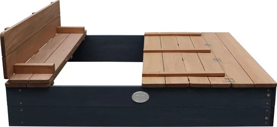 AXI Ella XL Houten Zandbak In Antraciet/Bruin- Met Zitbankjes En Deksel - FSC Hout - 120x120x20cm - Zandbak Voor Kinderen 8 AXI Ella XL Houten Zandbak In Antraciet/Bruin- Met Zitbankjes En Deksel - FSC Hout - 120x120x20cm - Zandbak Voor Kinderen - Afbeelding 8