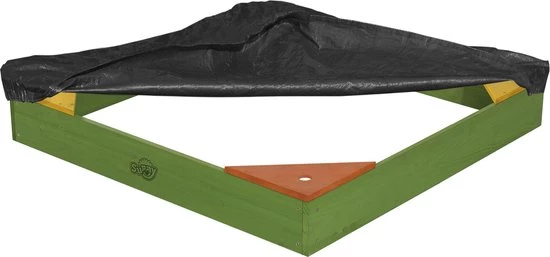 Sunny Daisy Houten Zandbak In Groen - Incl. Beschermhoes - FSC Hout - Zandbak Voor Kinderen Met Zitbankjes - 90x90x13,5cm 2 Sunny Daisy Houten Zandbak In Groen - Incl. Beschermhoes - FSC Hout - Zandbak Voor Kinderen Met Zitbankjes - 90x90x13,5cm - Afbeelding 2