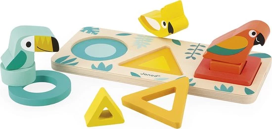 Janod Tropik - Drie Vormen Vogels 8 Janod Tropik - Drie Vormen Vogels - Afbeelding 8