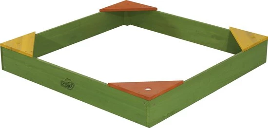 Sunny Daisy Houten Zandbak In Groen - Incl. Beschermhoes - FSC Hout - Zandbak Voor Kinderen Met Zitbankjes - 90x90x13,5cm 1 Sunny Daisy Houten Zandbak In Groen - Incl. Beschermhoes - FSC Hout - Zandbak Voor Kinderen Met Zitbankjes - 90x90x13,5cm