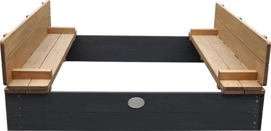 AXI Ella XL Houten Zandbak In Antraciet/Bruin- Met Zitbankjes En Deksel - FSC Hout - 120x120x20cm - Zandbak Voor Kinderen 19 AXI Ella XL Houten Zandbak In Antraciet/Bruin- Met Zitbankjes En Deksel - FSC Hout - 120x120x20cm - Zandbak Voor Kinderen - Afbeelding 19