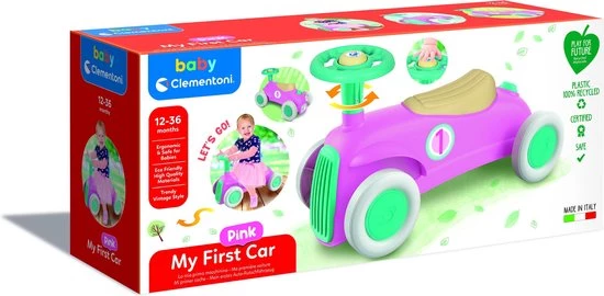 Baby Clementoni - Mijn Eerste Loopauto Roze, Ride On Speelgoedauto, Rijspeelgoed 2 Baby Clementoni - Mijn Eerste Loopauto Roze, Ride On Speelgoedauto, Rijspeelgoed - Afbeelding 2