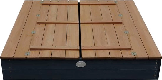 AXI Ella XL Houten Zandbak In Antraciet/Bruin- Met Zitbankjes En Deksel - FSC Hout - 120x120x20cm - Zandbak Voor Kinderen 2 AXI Ella XL Houten Zandbak In Antraciet/Bruin- Met Zitbankjes En Deksel - FSC Hout - 120x120x20cm - Zandbak Voor Kinderen - Afbeelding 2