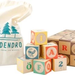 Mr. Dendro – Houten Blokken ABC Met Opbergzak - Duits Alfabet - Houten Speelgoed 2 Jaar