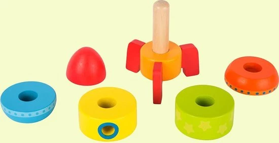 Small Foot Company Small Foot Stapel Raket Gekleurd 2 Small Foot Company Small Foot Stapel Raket Gekleurd - Afbeelding 2