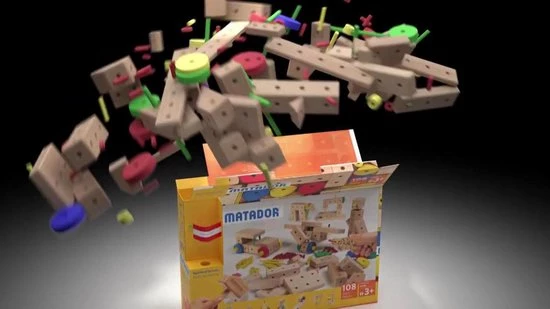 Matador Maker 3+ 108-delig Ki2 Houten Bouwset 2 Matador Maker 3+ 108-delig Ki2 Houten Bouwset - Afbeelding 2