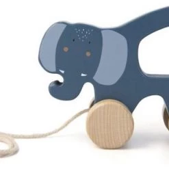 Trixie Trekfiguur Mrs. Elephant Junior 10 X 15 X 6 Cm Hout Blauw