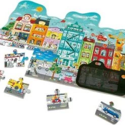Hape Vloerpuzzel City Junior 83 Cm Hout 48-delig