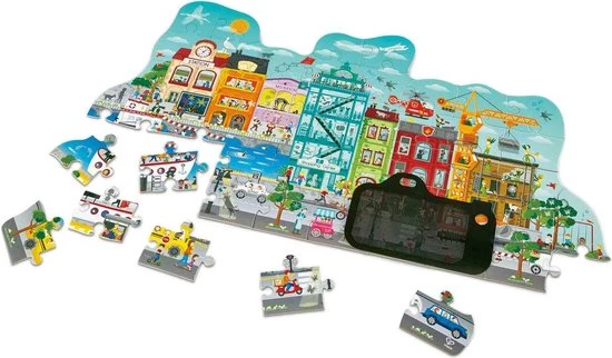 Hape Vloerpuzzel City Junior 83 Cm Hout 48-delig 1 Hape Vloerpuzzel City Junior 83 Cm Hout 48-delig