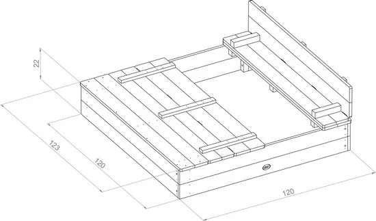 AXI Ella XL Houten Zandbak In Antraciet/Bruin- Met Zitbankjes En Deksel - FSC Hout - 120x120x20cm - Zandbak Voor Kinderen 6 AXI Ella XL Houten Zandbak In Antraciet/Bruin- Met Zitbankjes En Deksel - FSC Hout - 120x120x20cm - Zandbak Voor Kinderen - Afbeelding 6