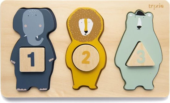 Trixie Houten Telpuzzel | Dieren | Mr. Elephant, Mr. Lion, Mr. Polar Bear | Couting Puzzle | Speelgoed 1 Trixie Houten Telpuzzel | Dieren | Mr. Elephant, Mr. Lion, Mr. Polar Bear | Couting Puzzle | Speelgoed