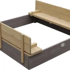 AXI Ella XL Houten Zandbak In Grijs/Bruin - Met Zitbankjes En Deksel - FSC Hout - 120x120x20cm - Zandbak Voor Kinderen -Duurzamer-speelgoed Winkel 550x342 4