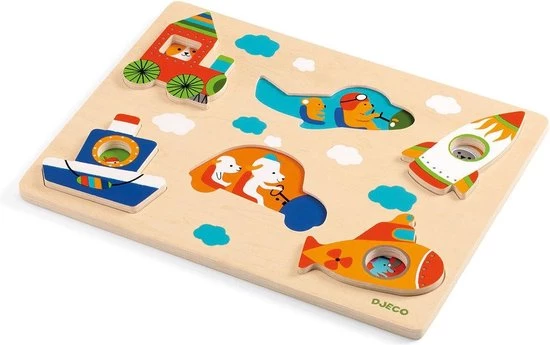 Djeco Reli?fpuzzel - Voertuigen 1 Djeco Reli?fpuzzel - Voertuigen