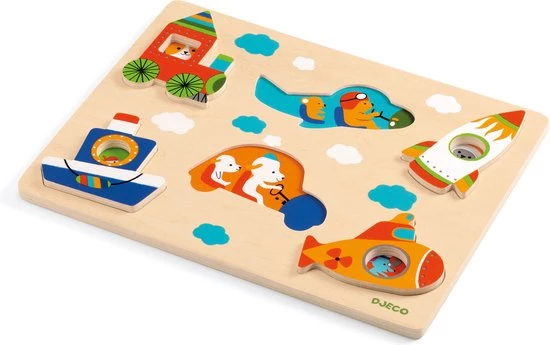 Djeco Reli?fpuzzel - Voertuigen 2 Djeco Reli?fpuzzel - Voertuigen - Afbeelding 2