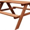 Sunny Dave Picknicktafel In Bruin - Multifunctonele Picknick Tafel Voor Kinderen - FSC Hout - 89x89x50cm