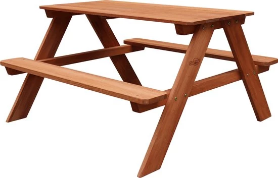 Sunny Dave Picknicktafel In Bruin - Multifunctonele Picknick Tafel Voor Kinderen - FSC Hout - 89x89x50cm 1 Sunny Dave Picknicktafel In Bruin - Multifunctonele Picknick Tafel Voor Kinderen - FSC Hout - 89x89x50cm