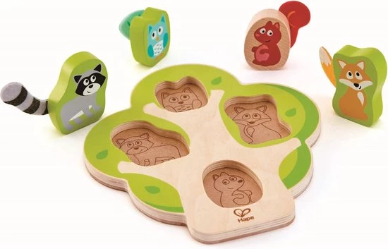 Hape Vormenpuzzel Who's In The Tree Junior Hout 4 Stukjes 4 Hape Vormenpuzzel Who's In The Tree Junior Hout 4 Stukjes - Afbeelding 4