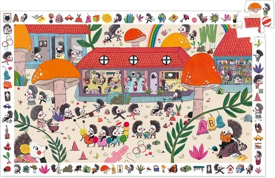 Djeco - Puzzel - Egelschool - 35 Stukjes 4 Djeco - Puzzel - Egelschool - 35 Stukjes - Afbeelding 4