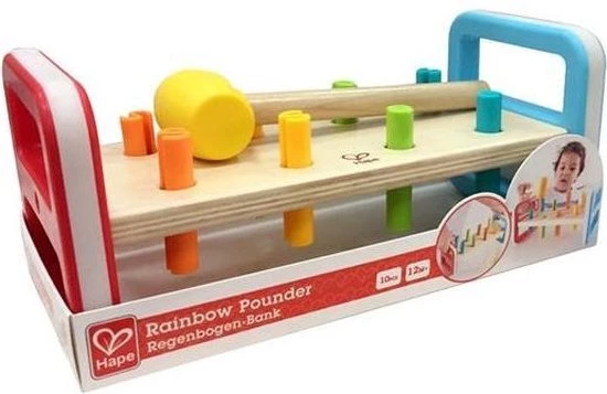 Hape Houten Hamerbank 10-delig 23 Cm 6 Hape Houten Hamerbank 10-delig 23 Cm - Afbeelding 6