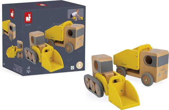 Janod Bolid - Kiepwagen En Bulldozer 3 Janod Bolid - Kiepwagen En Bulldozer - Afbeelding 3