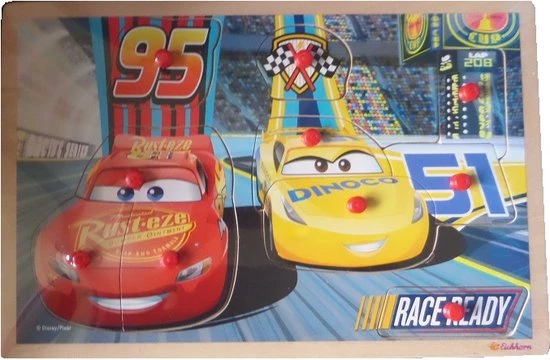 Eichhorn Cars 3 Houten Noppen Puzzel, 10st. 2 Eichhorn Cars 3 Houten Noppen Puzzel, 10st. - Afbeelding 2