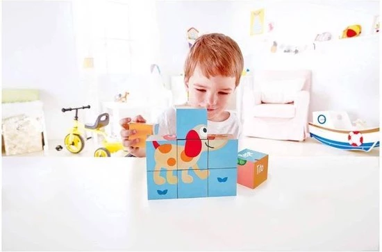 Hape Blokkenpuzzel Pepe & Friends - 9 Blokken 3 Hape Blokkenpuzzel Pepe & Friends - 9 Blokken - Afbeelding 3