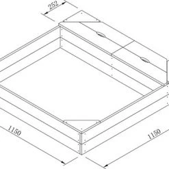 AXI Amy Houten Zandbak Antraciet/Bruin - Incl. Beschermhoes, Opbergruimte En Zitbankjes - FSC Hout - 115x115cm -Duurzamer-speelgoed Winkel 550x366 135