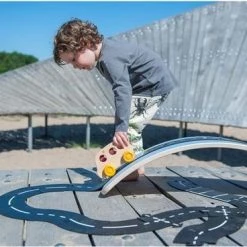 Wobbel Original Lucht (blauw) - Linnen / Whitewash Houten Balance Board Van 90 Cm Met Blauw Wolvilt -Duurzamer-speelgoed Winkel 550x368 6