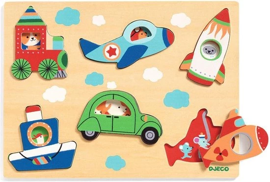 Djeco Reli?fpuzzel - Voertuigen 3 Djeco Reli?fpuzzel - Voertuigen - Afbeelding 3