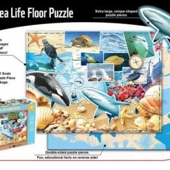 WWF - Vloer Puzzel – Wereld Natuur Fonds Puzzel – Zee Puzzel – Dieren Puzzel – Puzzel 48 Stukken – Wilde Haaien – Dubbelzijdige Puzzel - Puzzel Volwassenen - Puzzel Voor Baby's En Kinderen