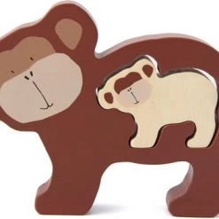 Trixie Vormenpuzzel Mr. Monkey 10 X 13 Cm Hout Bruin 2 Stuks