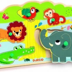 Djeco Geluidenpuzzel - De Zoo - 5 Stukjes