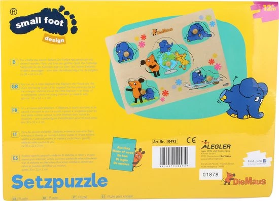 Small Foot Company The Mouse - Puzzle With The Elephant "Die Maus" 2 Small Foot Company The Mouse - Puzzle With The Elephant "Die Maus" - Afbeelding 2