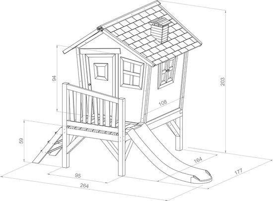 AXI Robin Speelhuis In Bruin/Wit - Met Verdieping En Paarse Glijbaan - Speelhuisje Voor De Tuin / Buiten - FSC Hout - Speeltoestel Voor Kinderen 11 AXI Robin Speelhuis In Bruin/Wit - Met Verdieping En Paarse Glijbaan - Speelhuisje Voor De Tuin / Buiten - FSC Hout - Speeltoestel Voor Kinderen - Afbeelding 11