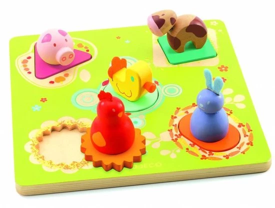 Djeco Grappige Dierenvormpjes 'boerderij' - 5 Stukjes 4 Djeco Grappige Dierenvormpjes 'boerderij' - 5 Stukjes - Afbeelding 4