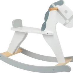 Merkloos Hobbelpaard Skandi Junior Hout 70 Cm Wit/grijs