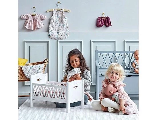 CamCam Copenhagen Camcam Harlequin Poppenbedje Wit 2 CamCam Copenhagen Camcam Harlequin Poppenbedje Wit - Afbeelding 2