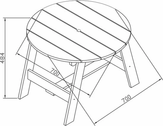 AXI 3-delig Picknickset Rond Grijs/wit - Voor Kinderen - FSC Hout - Tafel Incl. 2 Krukjes 2 AXI 3-delig Picknickset Rond Grijs/wit - Voor Kinderen - FSC Hout - Tafel Incl. 2 Krukjes - Afbeelding 2