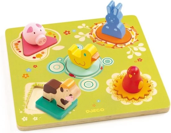 Djeco Grappige Dierenvormpjes 'boerderij' - 5 Stukjes 1 Djeco Grappige Dierenvormpjes 'boerderij' - 5 Stukjes