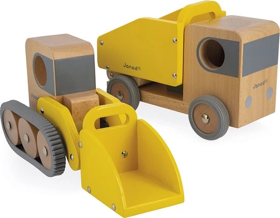 Janod Bolid - Kiepwagen En Bulldozer 9 Janod Bolid - Kiepwagen En Bulldozer - Afbeelding 9