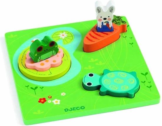 Djeco 1, 2, 3 Froggy - 6 Stukjes 2 Djeco 1, 2, 3 Froggy - 6 Stukjes - Afbeelding 2