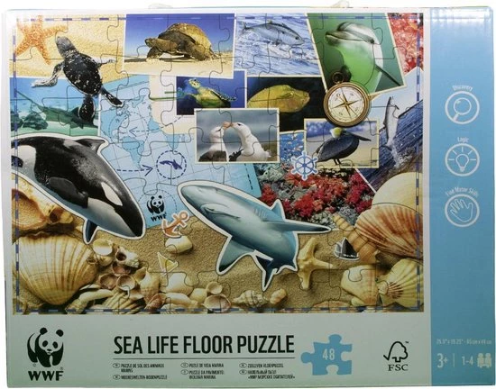 WWF - Vloer Puzzel – Wereld Natuur Fonds Puzzel – Zee Puzzel – Dieren Puzzel – Puzzel 48 Stukken – Wilde Haaien – Dubbelzijdige Puzzel - Puzzel Volwassenen - Puzzel Voor Baby's En Kinderen 3 WWF - Vloer Puzzel – Wereld Natuur Fonds Puzzel – Zee Puzzel – Dieren Puzzel – Puzzel 48 Stukken – Wilde Haaien – Dubbelzijdige Puzzel - Puzzel Volwassenen - Puzzel Voor Baby's En Kinderen - Afbeelding 3