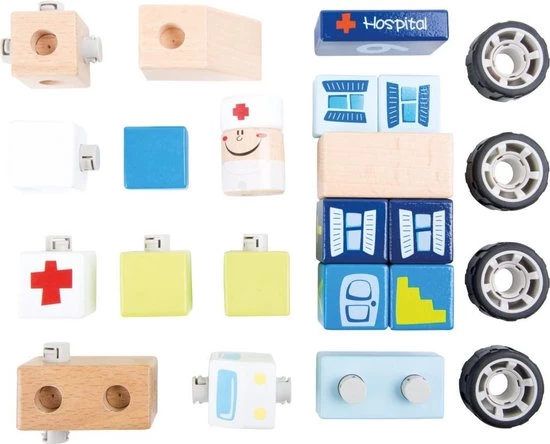 Small Foot Company Small Foot - Ambulance Wooden Construction Set 2 Small Foot Company Small Foot - Ambulance Wooden Construction Set - Afbeelding 2