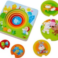 HABA Houten Puzzel Kakelbonte Jonge Dieren